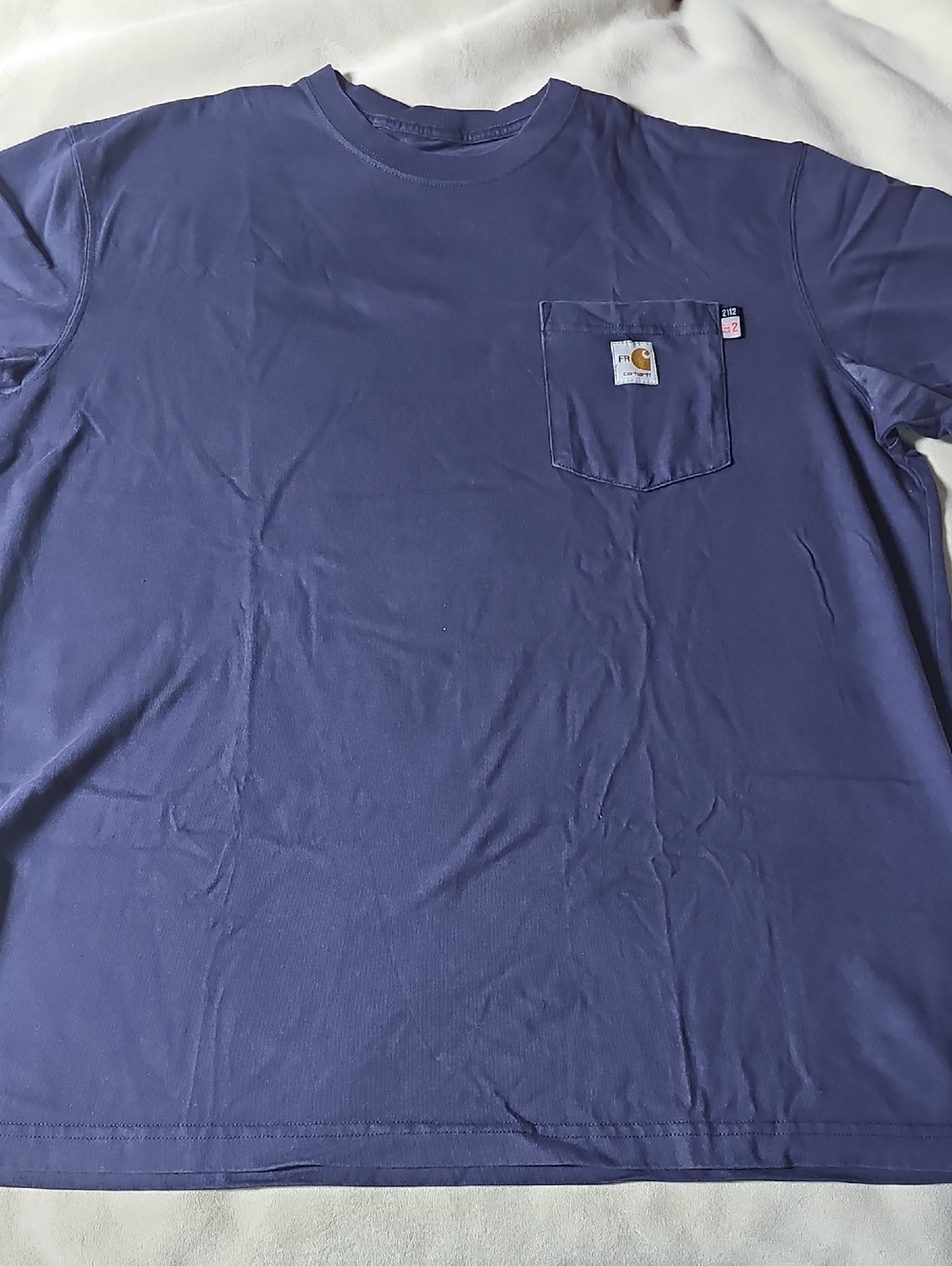 Carhartt Navy Short-Sleeve Pocket Tee with Logo Patch